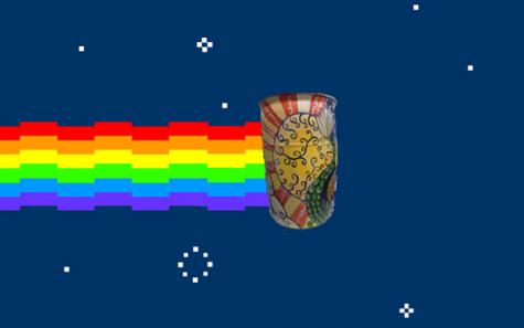 Nyan cat rain barrel. Click to see next image.